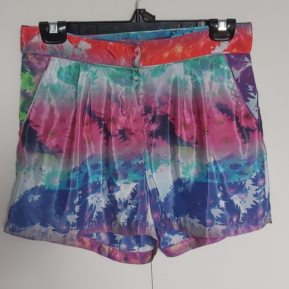 WALTER BAKER Pleated Silk Shorts